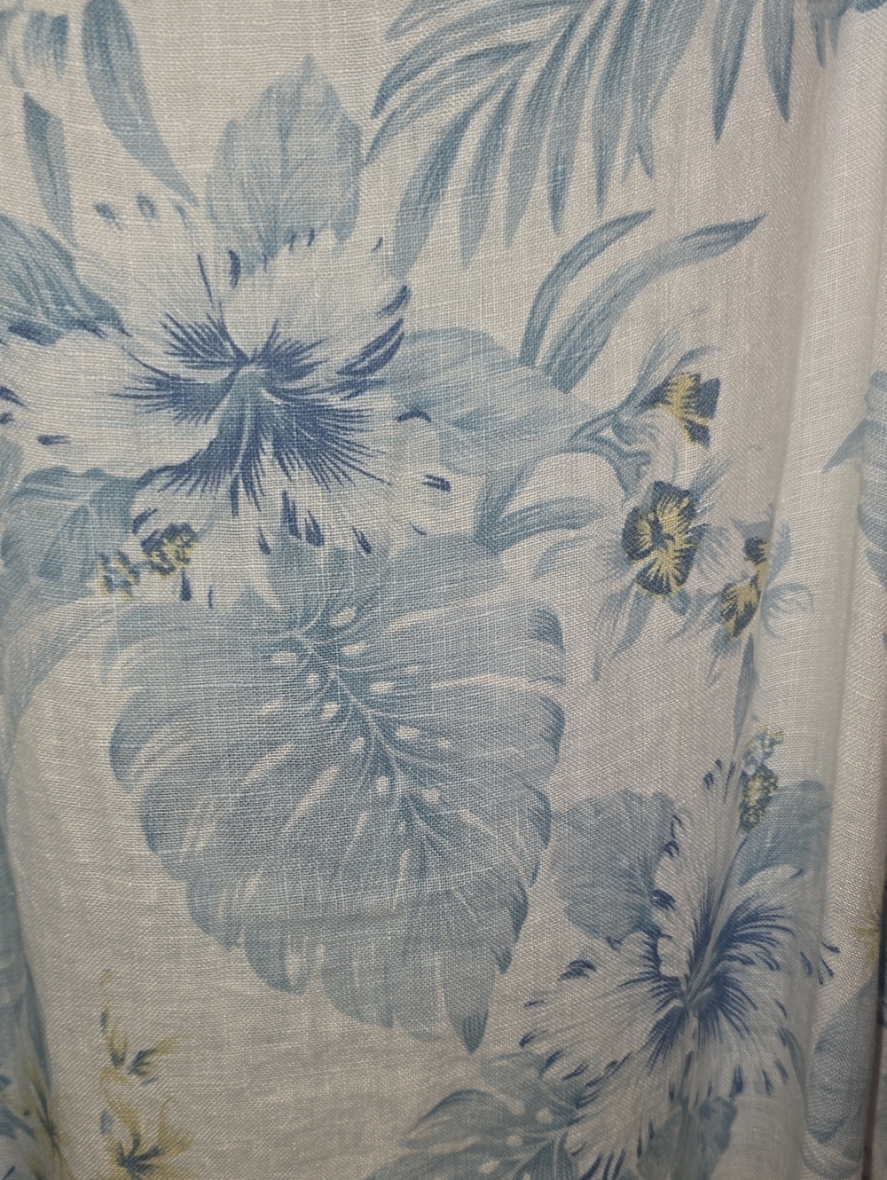 Lungo L'Arno 100% Linen Sleeveless Light Blue Floral Maxi Dress Tropical Small - Picture 3 of 8